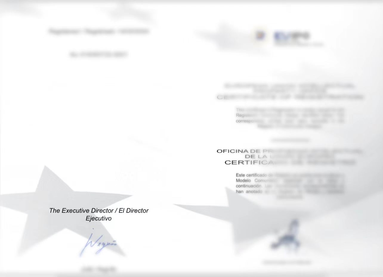 EU Design Patent Certificate-Toilet Deodorization